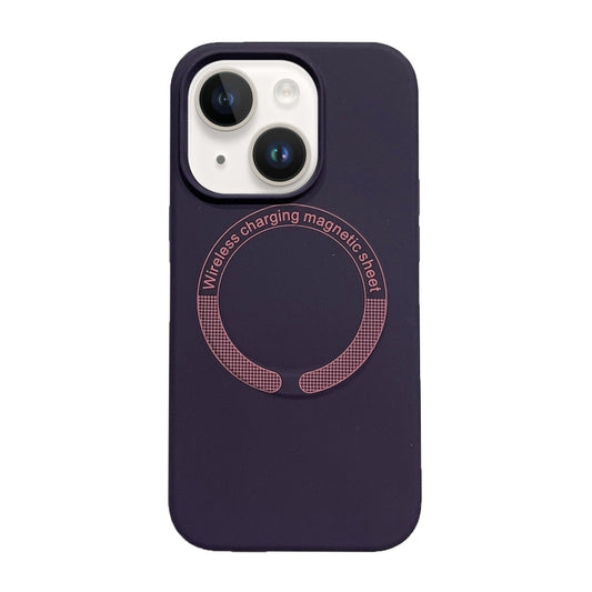 For iPhone 15 Plus Magsafe Magnetic Silicone Phone Case(Dark Purple) - iPhone 15 Plus Cases by buy2fix | Online Shopping UK | buy2fix