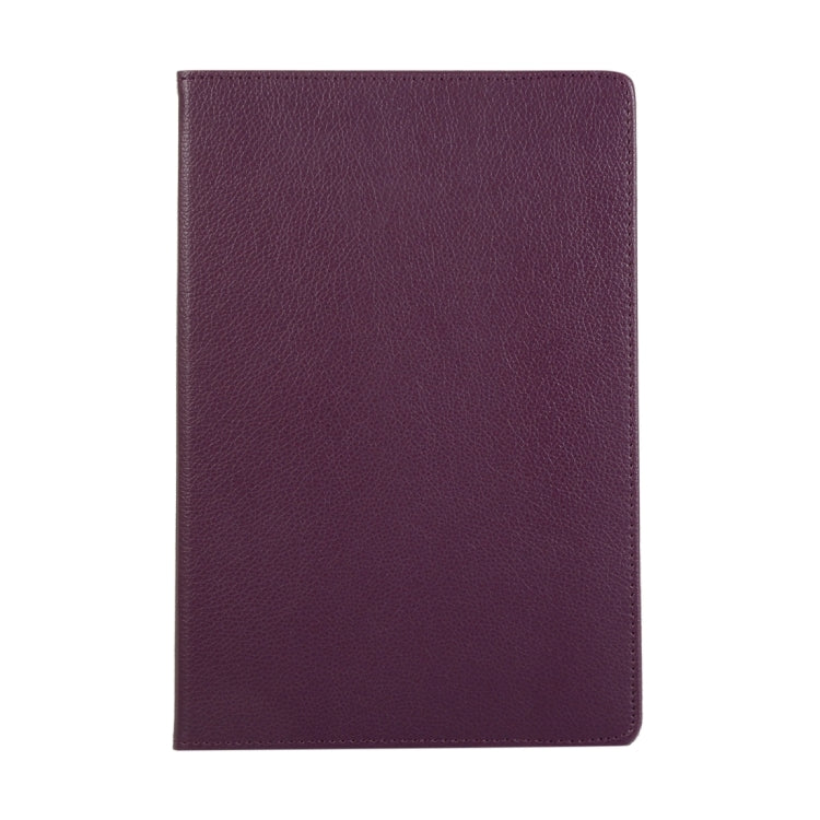 For Samsung Galaxy Tab S9 Ultra 360 Degrees Rotation Holder Litchi Texture Leather Tablet Case(Purple) - Galaxy Tab S9 Ultra Cases by buy2fix | Online Shopping UK | buy2fix