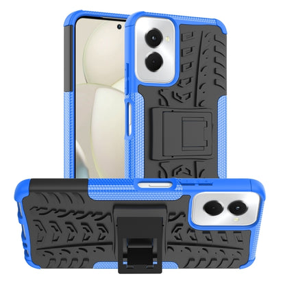 For Motorola Moto G Power 5G 2024 Tire Texture TPU + PC Phone Case with Holder(Blue) - Motorola Cases by buy2fix | Online Shopping UK | buy2fix