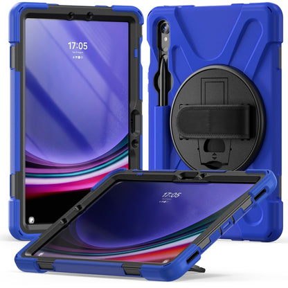 For Samsung Galaxy Tab S9 / S8 / S7 Rotary Handle Grab TPU + PC Tablet Case(Blue) - Galaxy Tab S9 Cases by buy2fix | Online Shopping UK | buy2fix