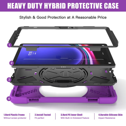 For Samsung Galaxy Tab S9 / S8 / S7 Rotary Handle Grab TPU + PC Tablet Case(Purple) - Galaxy Tab S9 Cases by buy2fix | Online Shopping UK | buy2fix