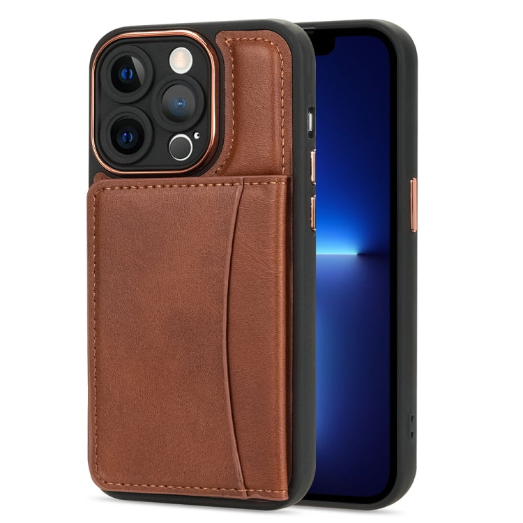 For iPhone 13 Pro Max Multifunctional Magsafe Magnetic Card Bag Phone Case(Brown) - iPhone 13 Pro Max Cases by buy2fix | Online Shopping UK | buy2fix