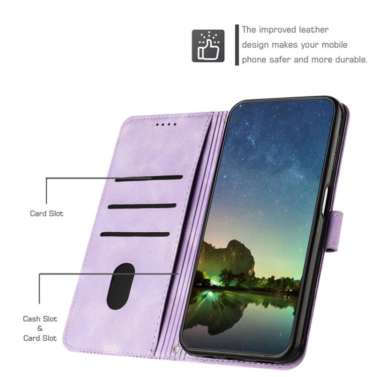 For Samsung Galaxy S22 Ultra 5G Dream Triangle Leather Phone Case with Long Lanyard(Purple) - Galaxy S22 Ultra 5G Cases by buy2fix | Online Shopping UK | buy2fix