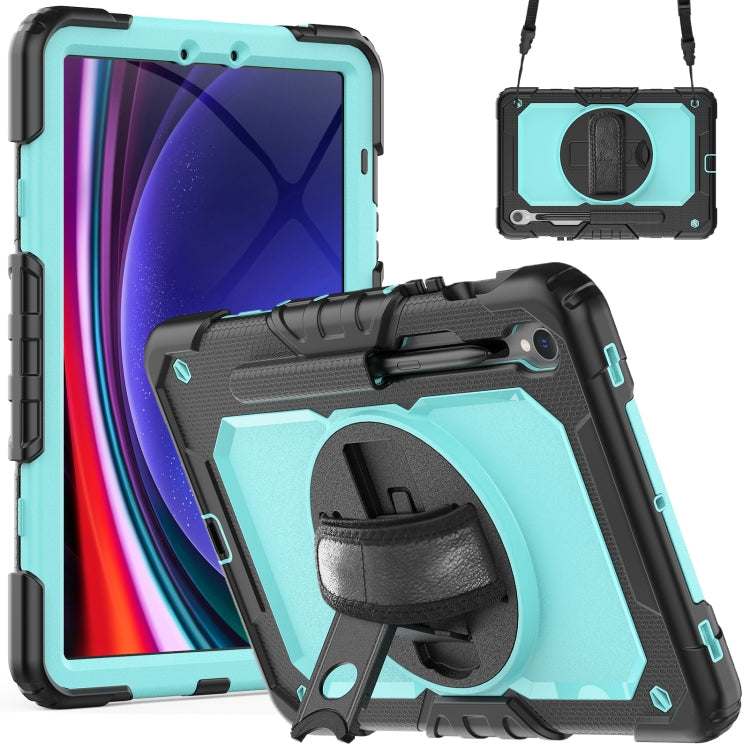 For Samsung Galaxy Tab S9 / S8 / S7 Silicone + PC Tablet Case(Black+Light Blue) - Galaxy Tab S9 Cases by buy2fix | Online Shopping UK | buy2fix