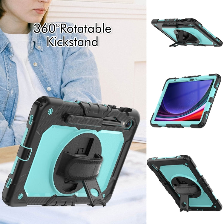 For Samsung Galaxy Tab S9 / S8 / S7 Silicone + PC Tablet Case(Black+Light Blue) - Galaxy Tab S9 Cases by buy2fix | Online Shopping UK | buy2fix