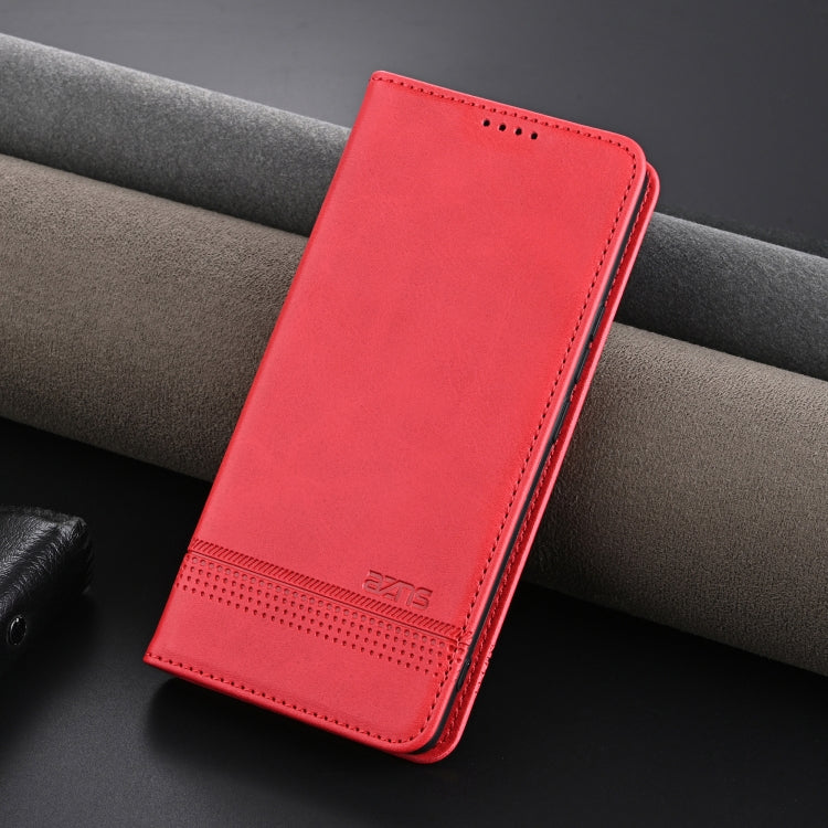 For OPPO Reno12 F 4G AZNS Magnetic Calf Texture Flip Leather Phone Case(Red) - Reno12 F Cases by AZNS | Online Shopping UK | buy2fix