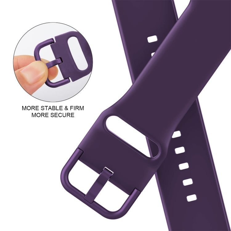 For Apple Watch SE 2022 44mm Pin Buckle Silicone Watch Band(Dark Purple) - Watch Bands by buy2fix | Online Shopping UK | buy2fix