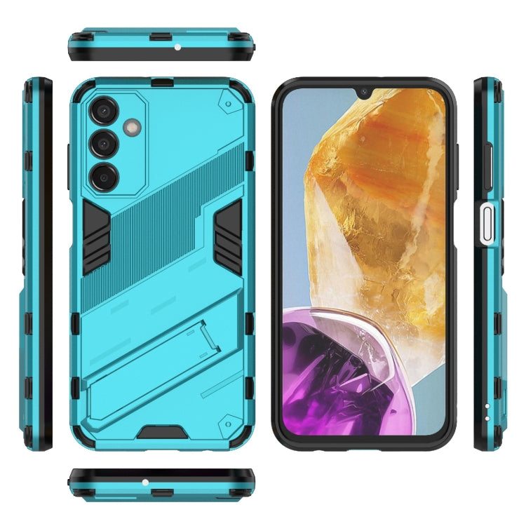 For Samsung Galaxy M15 5G Global Punk Armor 2 in 1 PC + TPU Shockproof Phone Case with Invisible Holder(Blue) - Galaxy Phone Cases by buy2fix | Online Shopping UK | buy2fix