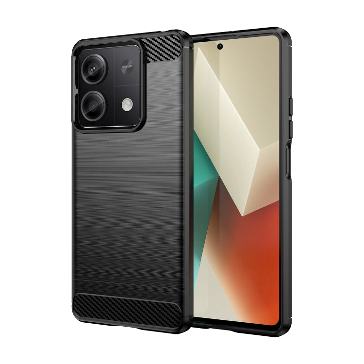 For Xiaomi Poco X6 Neo Brushed Texture Carbon Fiber TPU Phone Case(Black) - Xiaomi Cases by buy2fix | Online Shopping UK | buy2fix