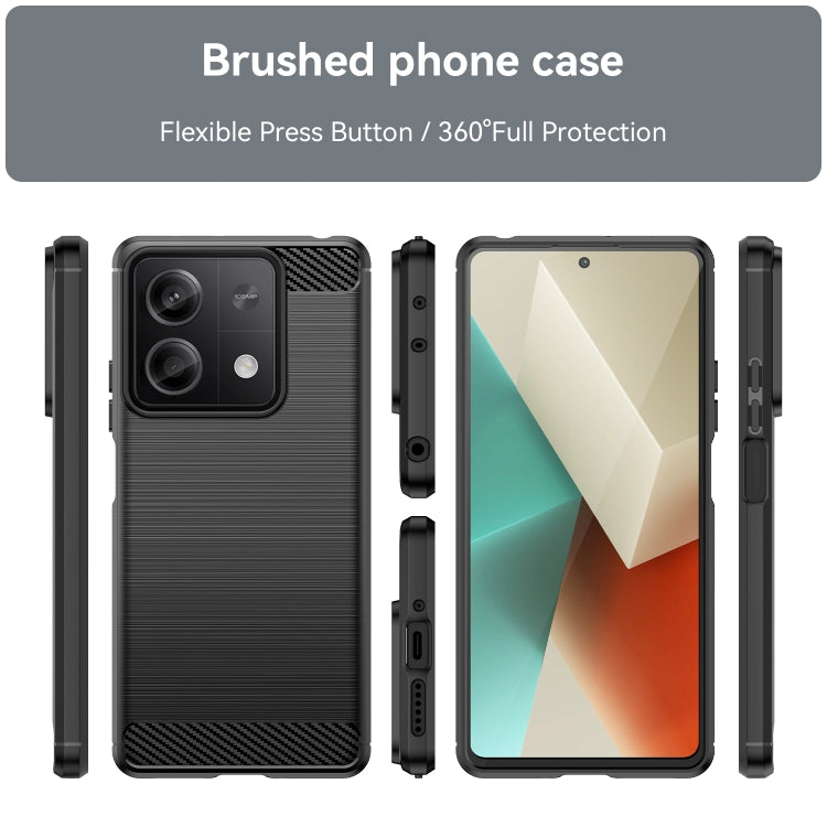 For Xiaomi Poco X6 Neo Brushed Texture Carbon Fiber TPU Phone Case(Black) - Xiaomi Cases by buy2fix | Online Shopping UK | buy2fix