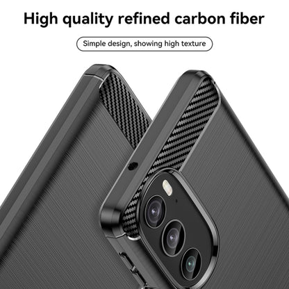 For Motorola Edge+ 2022 Brushed Texture Carbon Fiber TPU Phone Case(Black) - Motorola Cases by buy2fix | Online Shopping UK | buy2fix