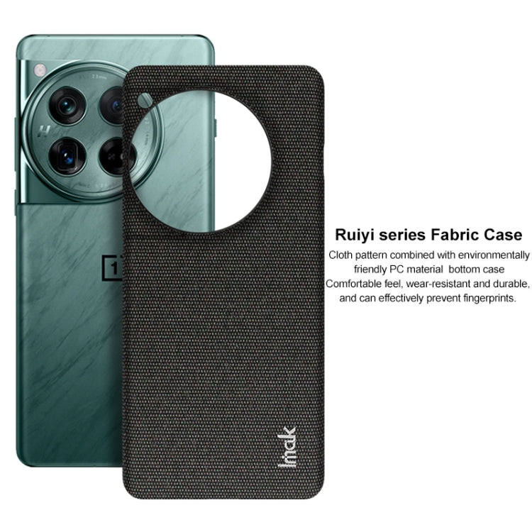 For OnePlus 12 5G imak Ruiyi Series Cloth Texture PU + PC Phone Case(Light Grey) - OnePlus Cases by imak | Online Shopping UK | buy2fix