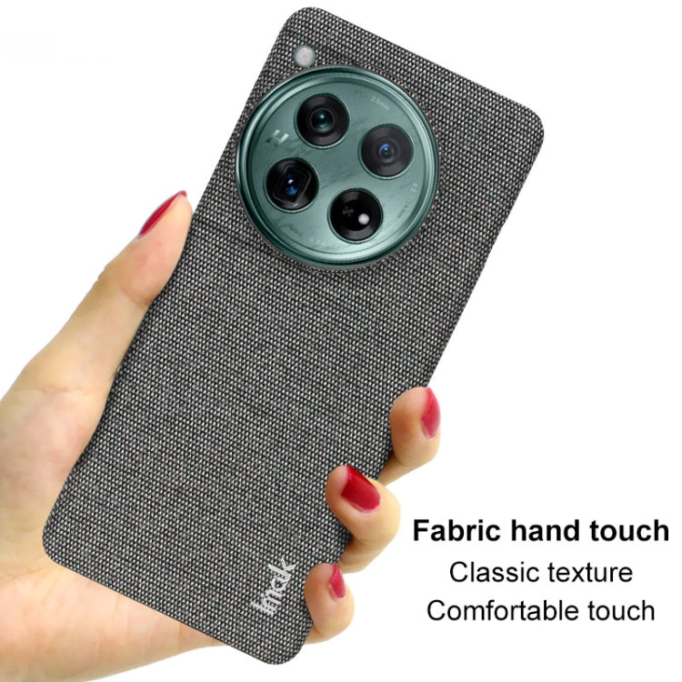 For OnePlus 12 5G imak Ruiyi Series Cloth Texture PU + PC Phone Case(Dark Grey) - OnePlus Cases by imak | Online Shopping UK | buy2fix