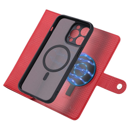 For iPhone 14 ViLi GHB Series MagSafe Magnetic Zipper Leather Phone Case(Red) - iPhone 14 Cases by ViLi | Online Shopping UK | buy2fix