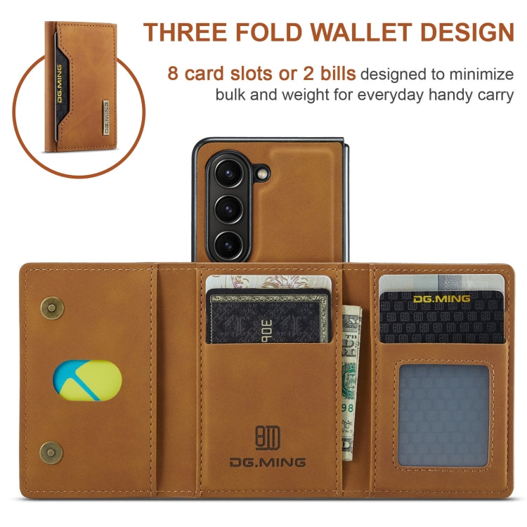 For Samsung Galaxy Z Fold6 DG.MING M2 Series 3-Fold Multi Card Bag + Magnetic Phone Case(Brown) - Galaxy Z Fold6 5G Cases by DG.MING | Online Shopping UK | buy2fix