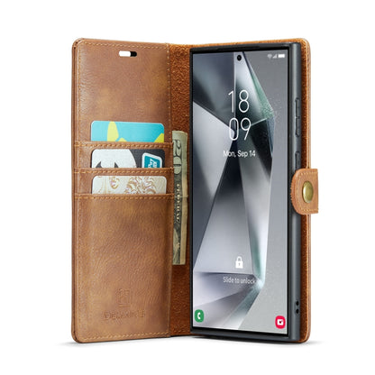 For Samsung Galaxy S24 Ultra 5G DG.MING Crazy Horse Texture Detachable Magnetic Leather Case(Brown) - Galaxy S24 Ultra 5G Cases by DG.MING | Online Shopping UK | buy2fix