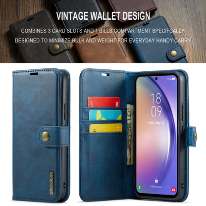 For Samsung Galaxy A35 5G DG.MING Crazy Horse Texture Detachable Magnetic Leather Case(Blue) - Galaxy Phone Cases by DG.MING | Online Shopping UK | buy2fix