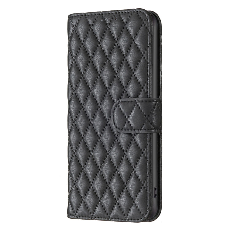 For Motorola Moto G14 4G Diamond Lattice Wallet Flip Leather Phone Case(Black) - Motorola Cases by buy2fix | Online Shopping UK | buy2fix