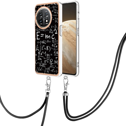 For OnePlus 11 Electroplating Dual-side IMD Phone Case with Lanyard(Equation) - OnePlus Cases by buy2fix | Online Shopping UK | buy2fix