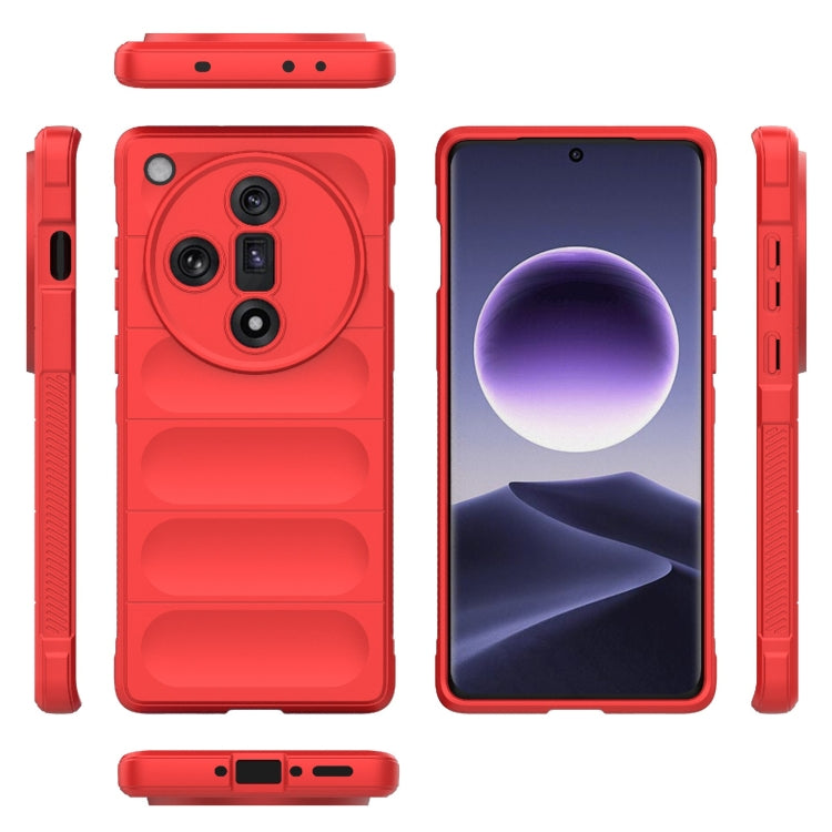 For OPPO Find X7 5G Magic Shield TPU + Flannel Phone Case(Red) - OPPO Cases by buy2fix | Online Shopping UK | buy2fix