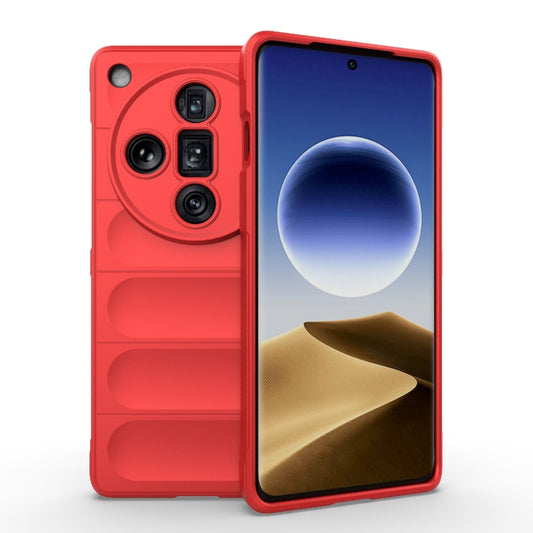 For OPPO Find X7 Ultra 5G Magic Shield TPU + Flannel Phone Case(Red) - Find X7 Ultra Cases by buy2fix | Online Shopping UK | buy2fix