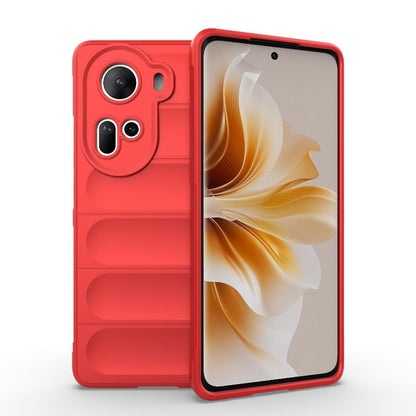 For OPPO Reno11 5G Global Magic Shield TPU + Flannel Phone Case(Red) - Reno11 Cases by buy2fix | Online Shopping UK | buy2fix