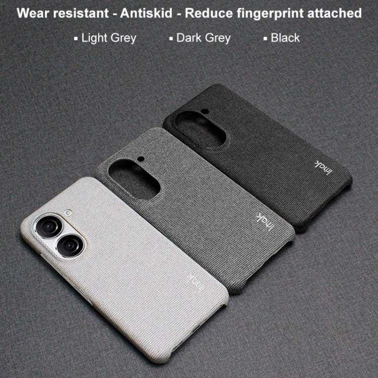 For Asus Zenfone 9 / Zenfone10 5G imak Ruiyi Series Cloth Texture PU + PC Phone Case(Dark Grey) - ASUS Cases by imak | Online Shopping UK | buy2fix