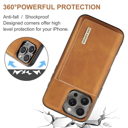 For iPhone 16 Pro DG.MING M1 Series 3-Fold Multi Card Wallet Leather Phone Case(Brown) - iPhone 16 Pro Cases by DG.MING | Online Shopping UK | buy2fix