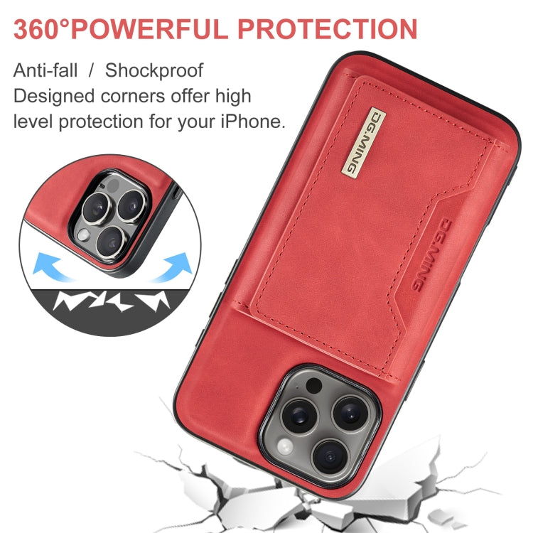 For iPhone 16 Pro DG.MING M2 Series 3-Fold Card Bag Wallet Leather Phone Case(Red) - iPhone 16 Pro Cases by DG.MING | Online Shopping UK | buy2fix