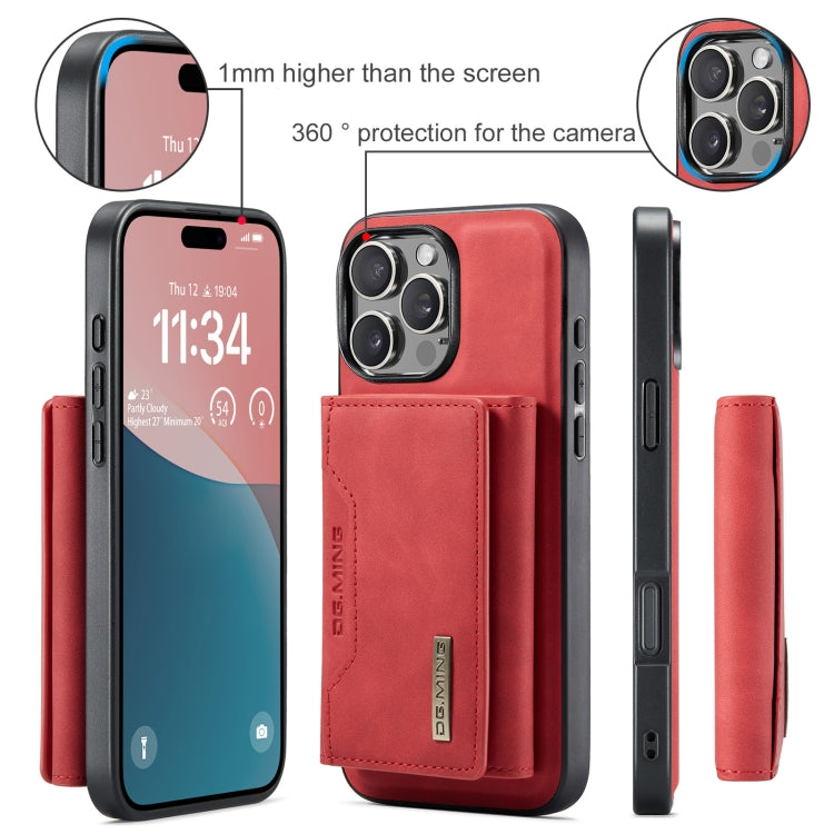 For iPhone 16 Pro DG.MING M2 Series 3-Fold Card Bag Wallet Leather Phone Case(Red) - iPhone 16 Pro Cases by DG.MING | Online Shopping UK | buy2fix