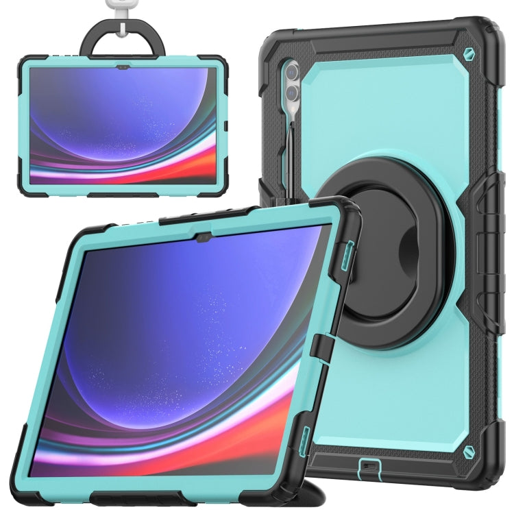 For Samsung Galaxy Tab S10 Ultra D Type Silicone Hybrid PC Tablet Case with Handle Holder(Light Blue PC) - Galaxy Tab S9 Ultra Cases by buy2fix | Online Shopping UK | buy2fix