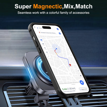 For iPhone 14 Pro MagSafe Magnetic Rotating Holder Phone Case(Black) - iPhone 14 Pro Cases by buy2fix | Online Shopping UK | buy2fix