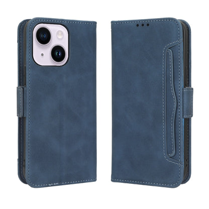 For iPhone 16 Pro Max Skin Feel Calf Texture Card Slots Leather Phone Case(Blue) - iPhone 16 Pro Max Cases by buy2fix | Online Shopping UK | buy2fix