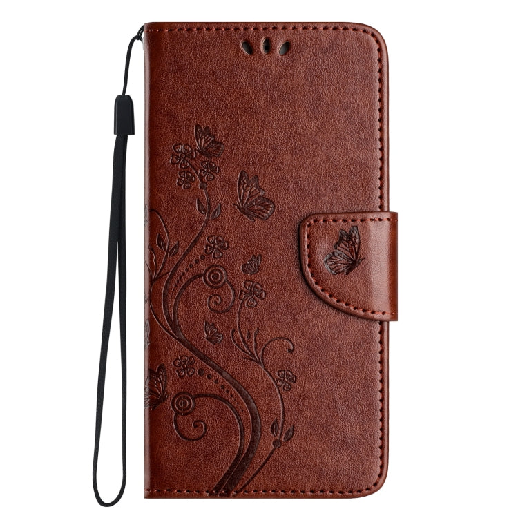 For iPhone 16 Pro Max Butterfly Flower Pattern Flip Leather Phone Case(Brown) - iPhone 16 Pro Max Cases by buy2fix | Online Shopping UK | buy2fix