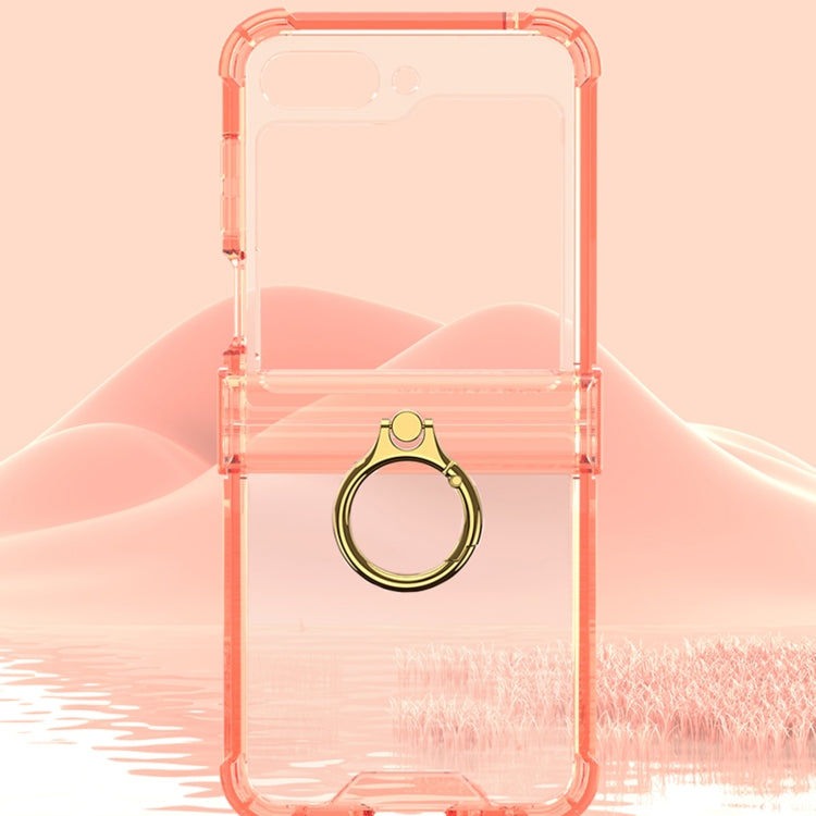 For Samsung Galaxy Z Flip6 Gkk Airbag Hinge Silicone Phone Case with Ring Holder(Transparent) - Galaxy Z Flip6 5G Cases by GKK | Online Shopping UK | buy2fix