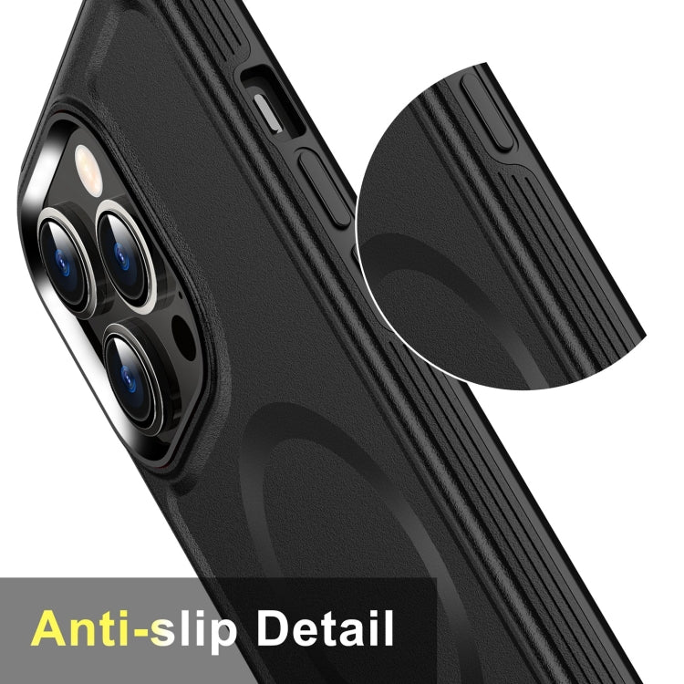 For iPhone 14 Pro Shield Armor MagSafe TPU Hybrid PC Phone Case(Black) - iPhone 14 Pro Cases by buy2fix | Online Shopping UK | buy2fix