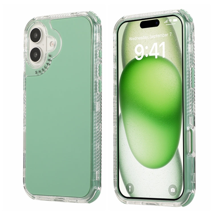 For iPhone 16 Dreamland 3 in 1 Solid Color Transparent Frame PC + TPU Phone Case(Green) - iPhone 16 Cases by buy2fix | Online Shopping UK | buy2fix