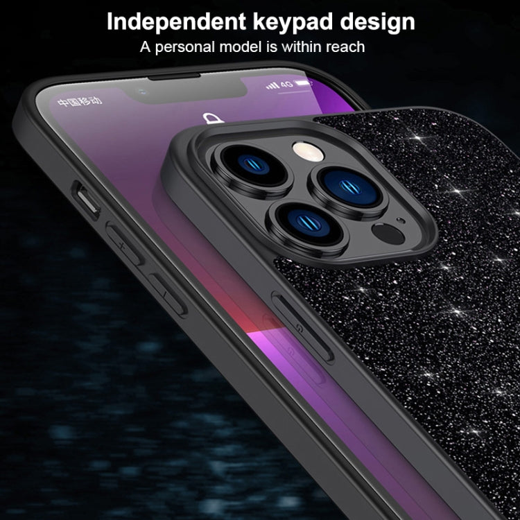 For iPhone 16 Pro SULADA Glittery PC Hybrid TPU Handmade Leather Phone Case(Purple) - iPhone 16 Pro Cases by SULADA | Online Shopping UK | buy2fix