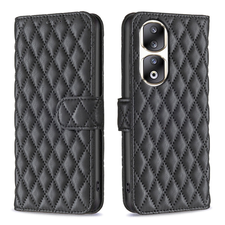 For Honor 90 Pro Diamond Lattice Wallet Flip Leather Phone Case(Black) - Honor Cases by buy2fix | Online Shopping UK | buy2fix