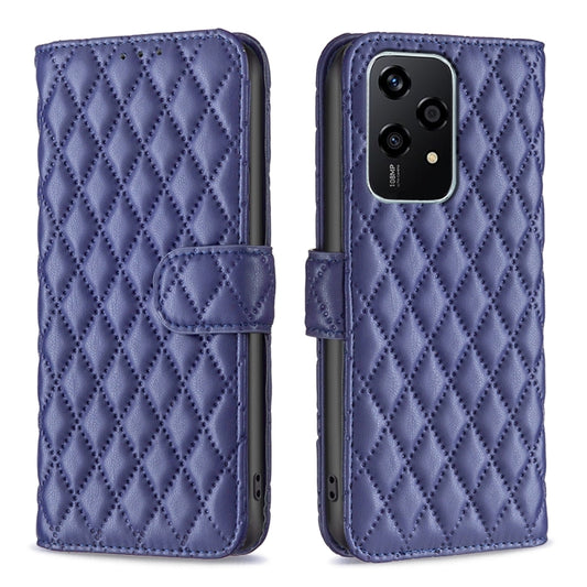 For Honor 200 Lite Global Diamond Lattice Wallet Flip Leather Phone Case(Blue) - Honor Cases by buy2fix | Online Shopping UK | buy2fix