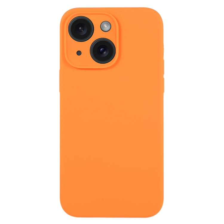 For iPhone 15 Pure Color Liquid Silicone Fine Pore Phone Case(Orange) - iPhone 15 Cases by buy2fix | Online Shopping UK | buy2fix