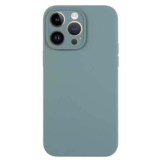 For iPhone 14 Pro Max Pure Color Liquid Silicone Fine Pore Phone Case(Pine Needle Green) - iPhone 14 Pro Max Cases by buy2fix | Online Shopping UK | buy2fix