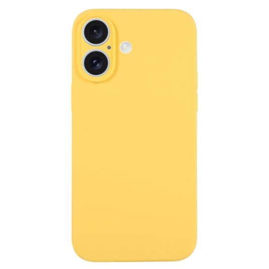 For iPhone 16 Plus Pure Color Liquid Silicone Fine Pore Phone Case(Yellow) - iPhone 16 Plus Cases by buy2fix | Online Shopping UK | buy2fix