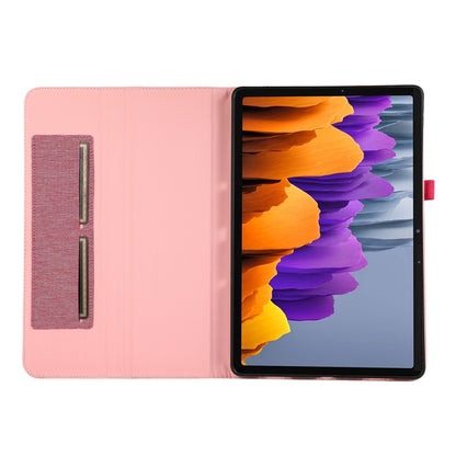 For Samsung Galaxy Tab S9 Horizontal Flip TPU + Fabric PU Leather Tablet Case(Rose Red) - Galaxy Tab S9 Cases by buy2fix | Online Shopping UK | buy2fix