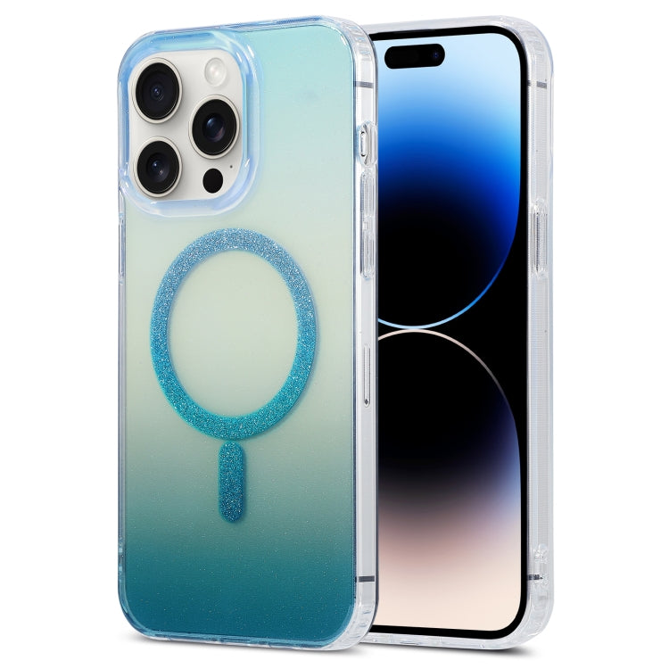 For iPhone 14 Pro Max Magic Diamond Blu-ray MagSafe Phone Case(White Blue Gradient) - iPhone 14 Pro Max Cases by buy2fix | Online Shopping UK | buy2fix