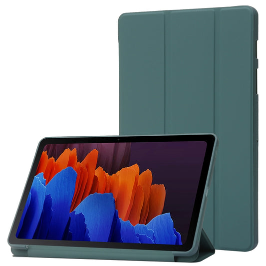 For Samsung Galaxy Tab S9+ 3-Fold Holder Silicone Leather Tablet Case(Dark Green) - Galaxy Tab S9+ Cases by buy2fix | Online Shopping UK | buy2fix