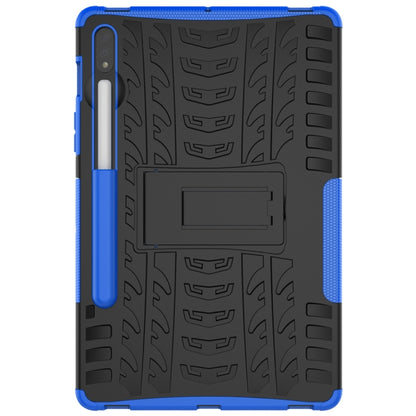 For Samsung Galaxy Tab S9 / S7 / S8 Tire Texture TPU + PC Tablet Case(Blue) - Galaxy Tab S9 Cases by buy2fix | Online Shopping UK | buy2fix