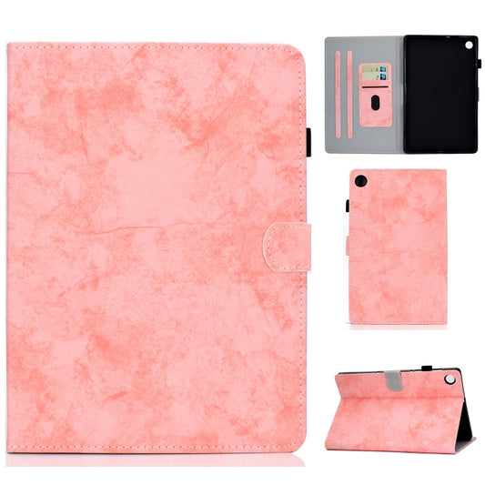 For Samsung Galaxy Tab A9 Marble Style Cloth Texture Smart Leather Tablet Case(Pink) - Galaxy Tab A9 by buy2fix | Online Shopping UK | buy2fix