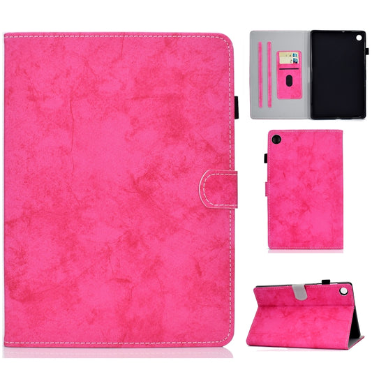 For Samsung Galaxy Tab A9 Marble Style Cloth Texture Smart Leather Tablet Case(Rose Red) - Galaxy Tab A9 by buy2fix | Online Shopping UK | buy2fix