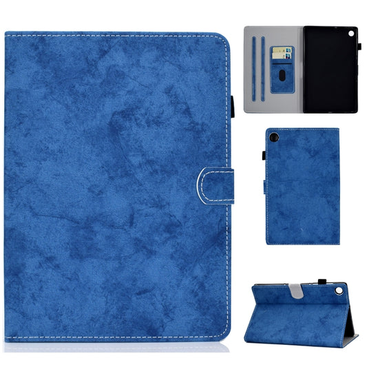 For Samsung Galaxy Tab A9 Marble Style Cloth Texture Smart Leather Tablet Case(Blue) - Galaxy Tab A9 by buy2fix | Online Shopping UK | buy2fix